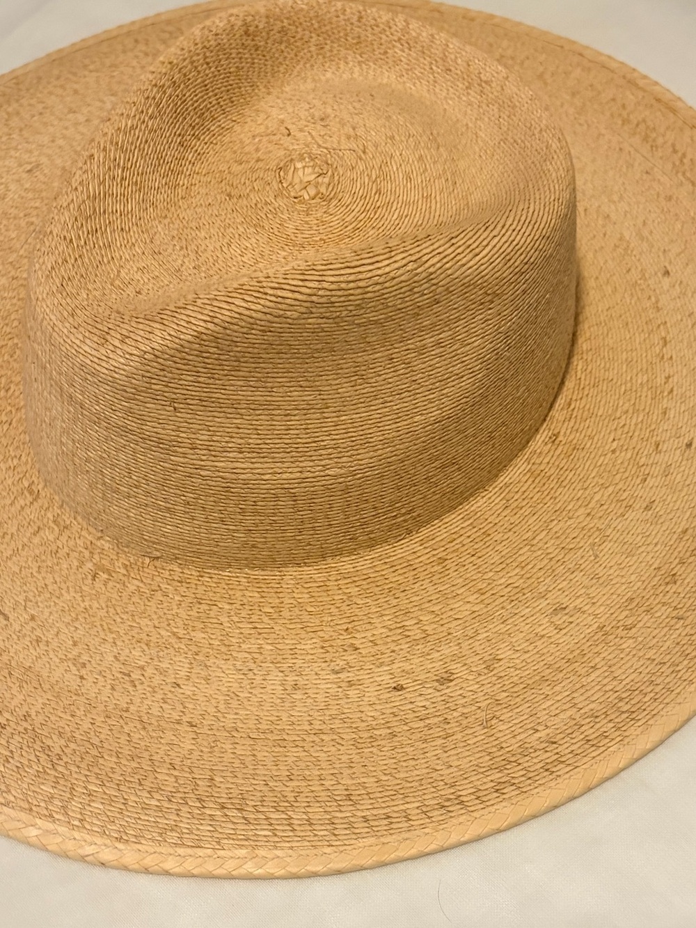 Handwoven Wide-Brim Straw Sun Hat - Natural Tan Haus of Trade Size Large - Picture 4 of 13